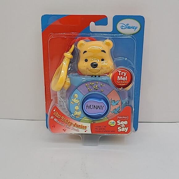 Fisher Price Disney WINNIE THE POOH SEE ‘N SAY Junior Spin toy 5" NEW - Picture 1 of 4